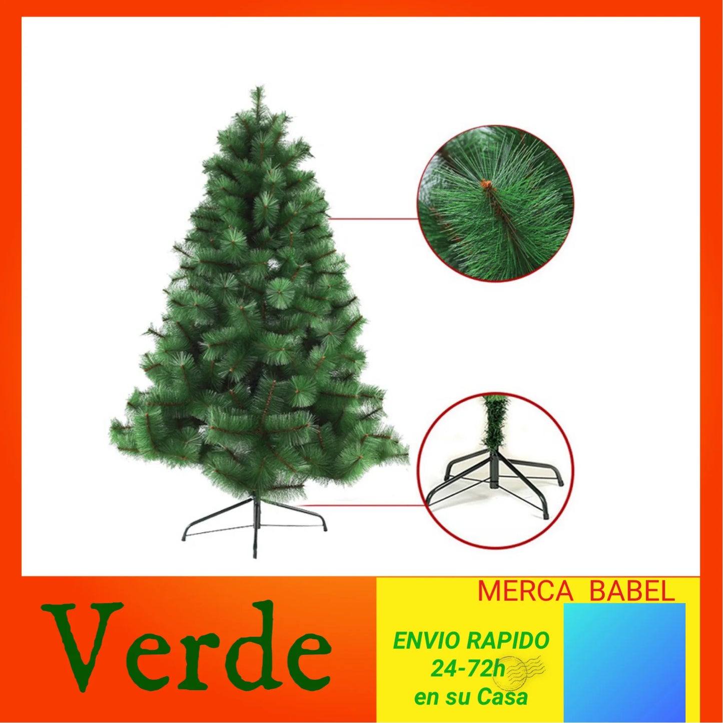 Green and White Pine Christmas Tree, 60cm, 90cm, 120cm, 150cm, 180cm, 210cm