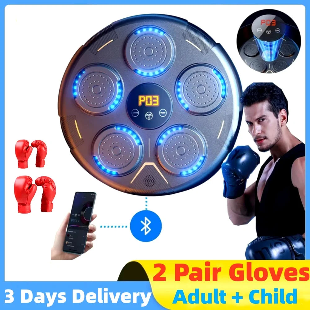 LED boxe trainer com música inteligente, resposta eletrônica