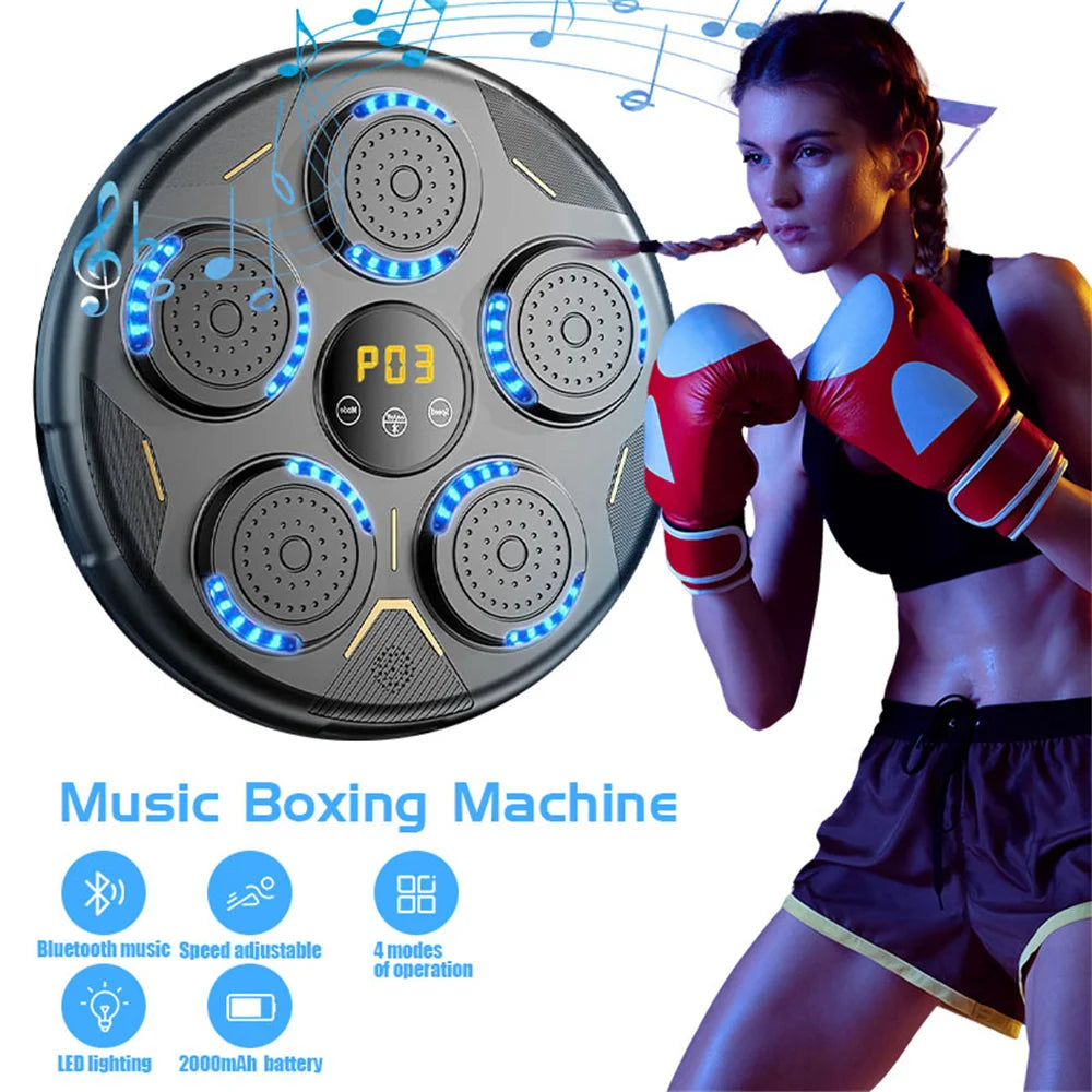 LED boxe trainer com música inteligente, resposta eletrônica