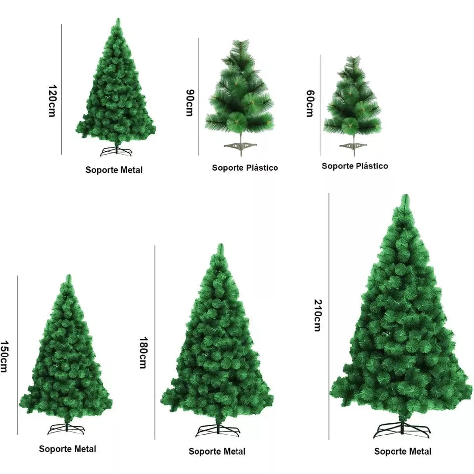 Green and White Pine Christmas Tree, 60cm, 90cm, 120cm, 150cm, 180cm, 210cm