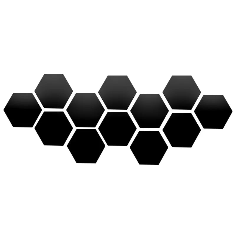 Hexagon Mirror Wall Stickers 3D