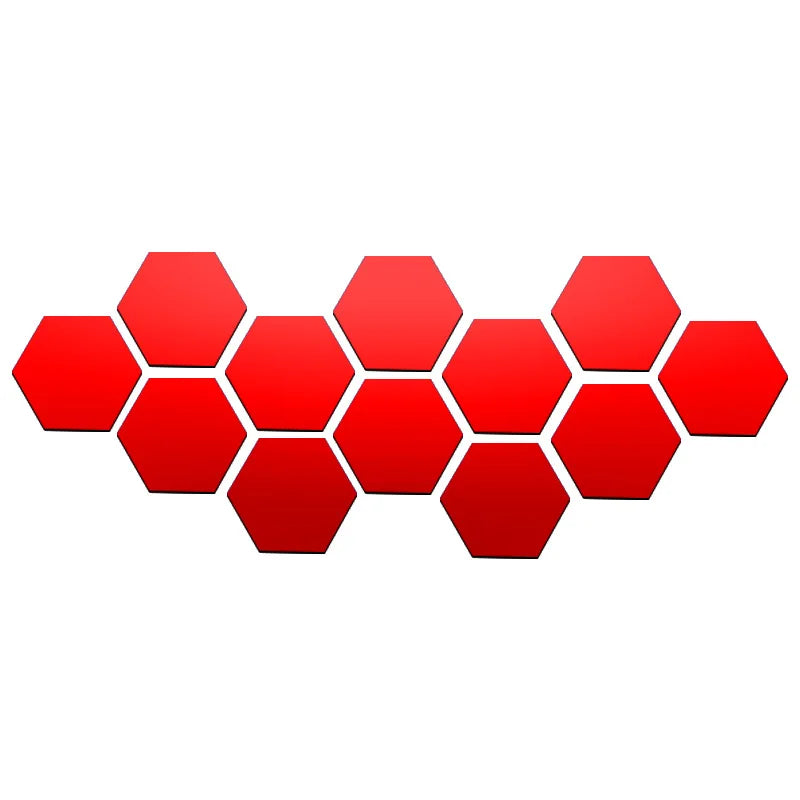 Hexagon Mirror Wall Stickers 3D