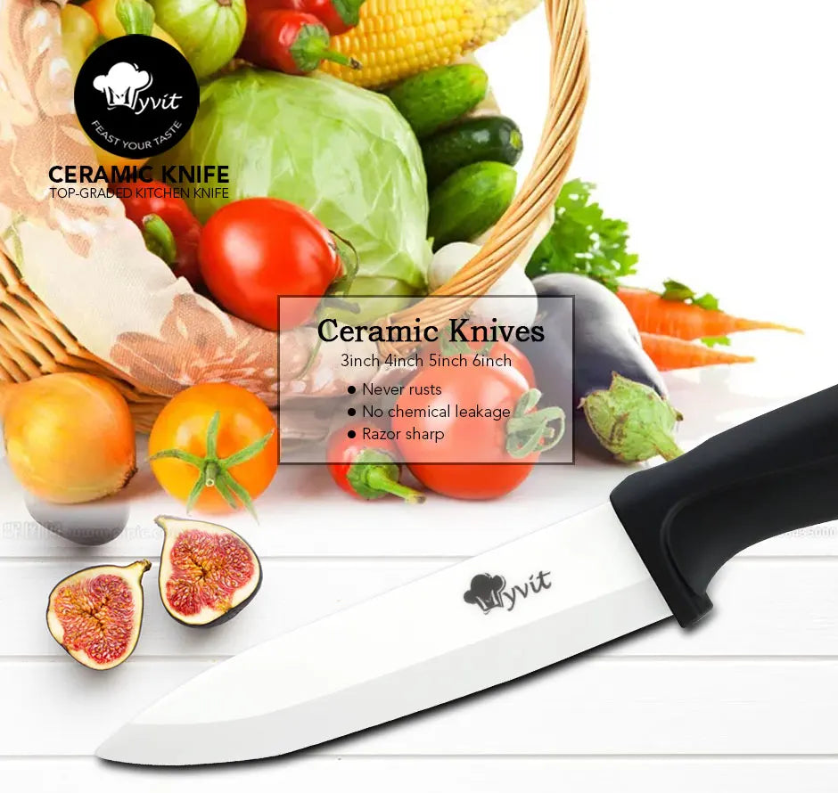 Ceramic Knife Set 3 4 5 6 inch Chef Utility Slicer Paring Ceramic Knives with Peeler Kitchen Knife Zirconia Blade Cooking Cutter