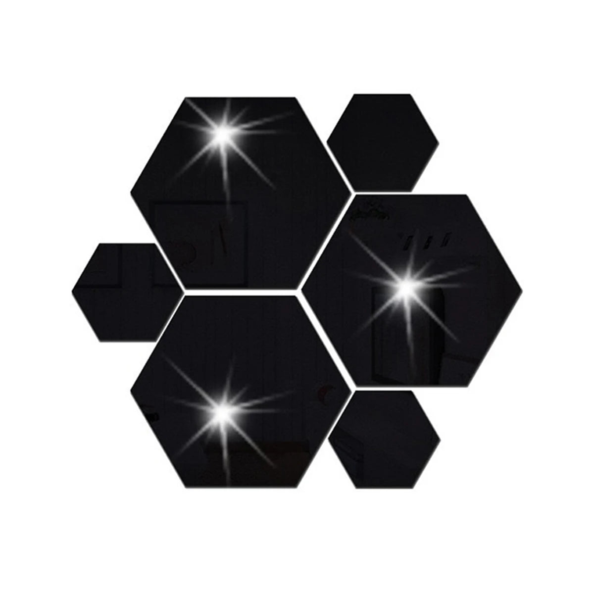 Hexagon Mirror Wall Stickers 3D