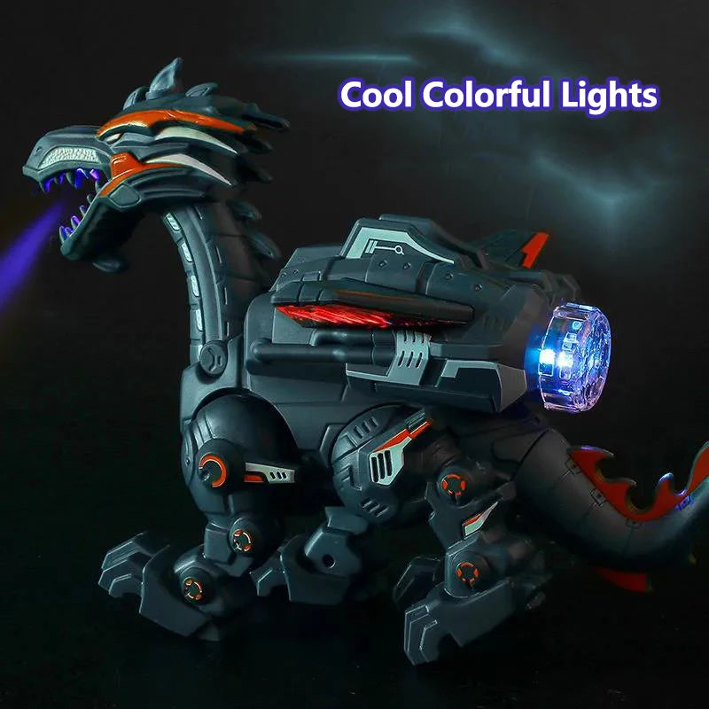 Simulation Fire Mechanical Dinoasur Water Spray Cool Light Electric