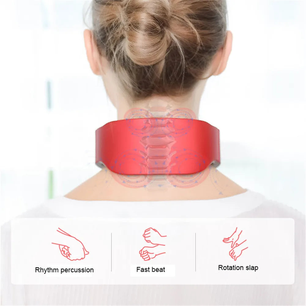 Shoulder Pulse Massager 6 mode 9 levels Adjustable Heat Cervical Vertebra Relax Pain Relief