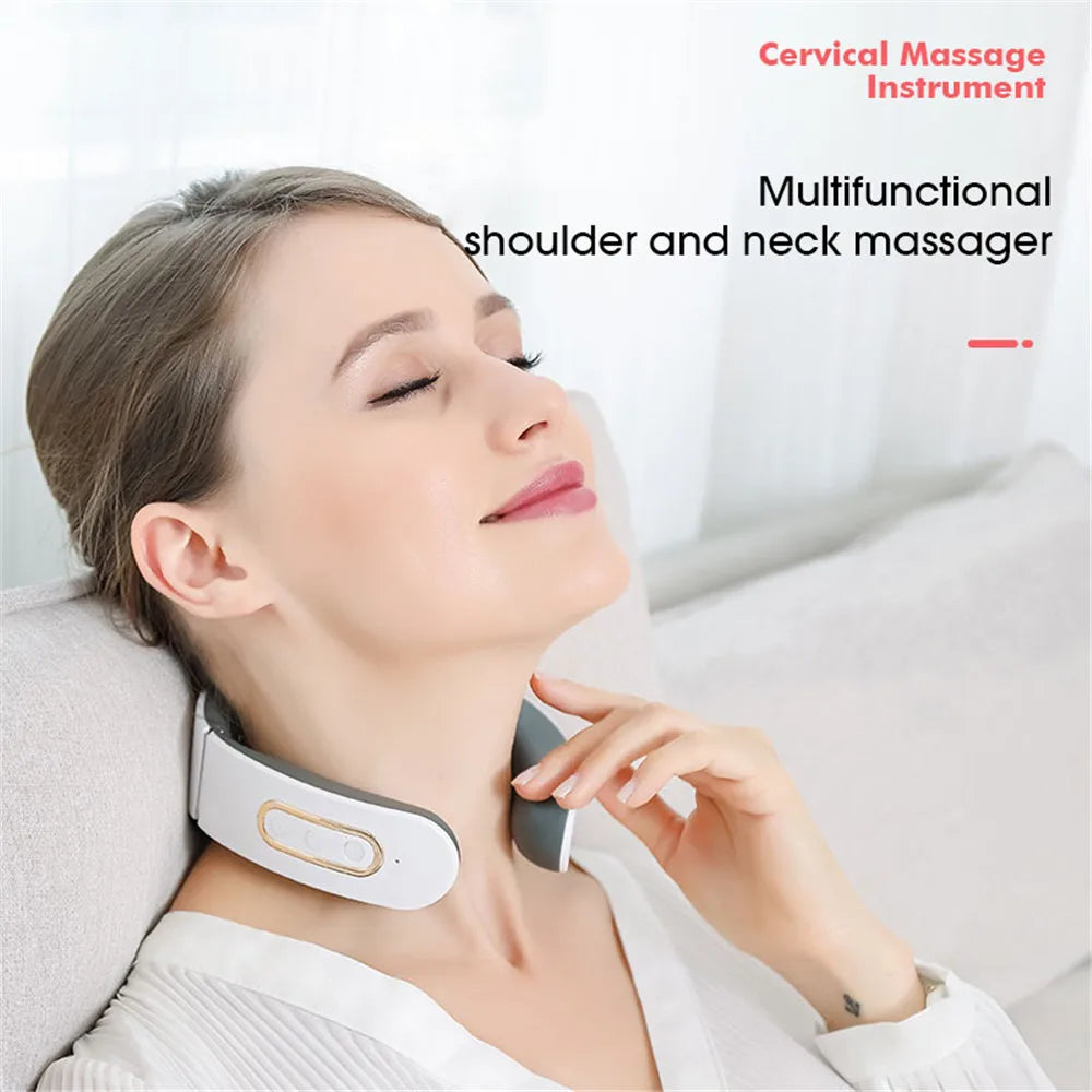 Shoulder Pulse Massager 6 mode 9 levels Adjustable Heat Cervical Vertebra Relax Pain Relief