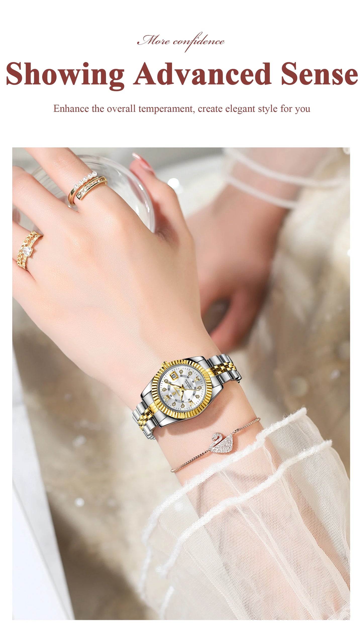 Luxury Elegant Watch for Women Waterproof Luminous Date Ladies Watch Stainless Steel Quartz Women's Watches Girl Reloj