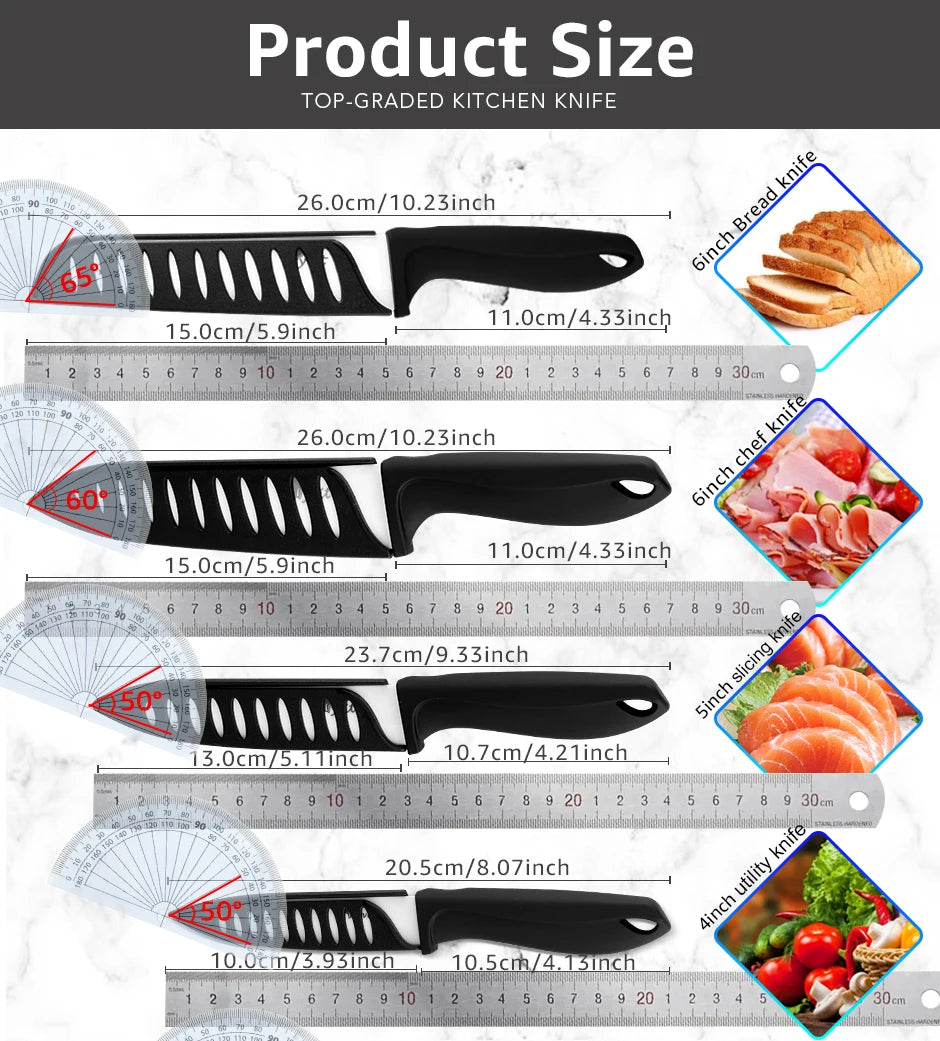 Ceramic Knife Set 3 4 5 6 inch Chef Utility Slicer Paring Ceramic Knives with Peeler Kitchen Knife Zirconia Blade Cooking Cutter