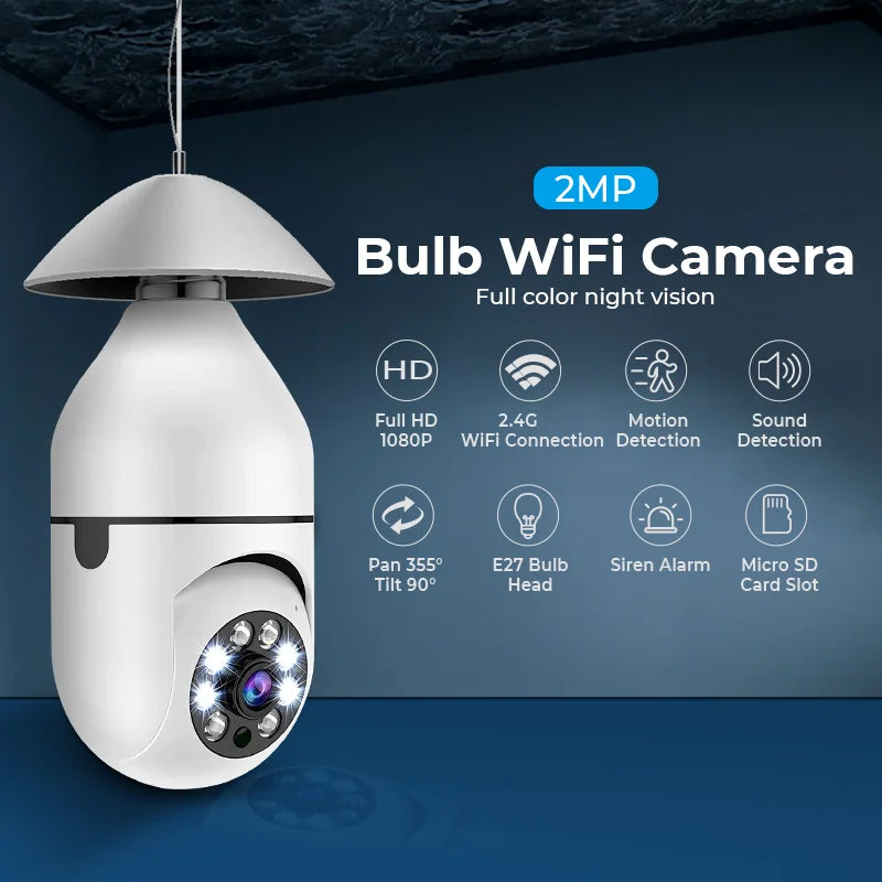 YI Iot E27 Bulb Surveillance 5G Wifi Camera 2MP Night Vision Full Color Automatic