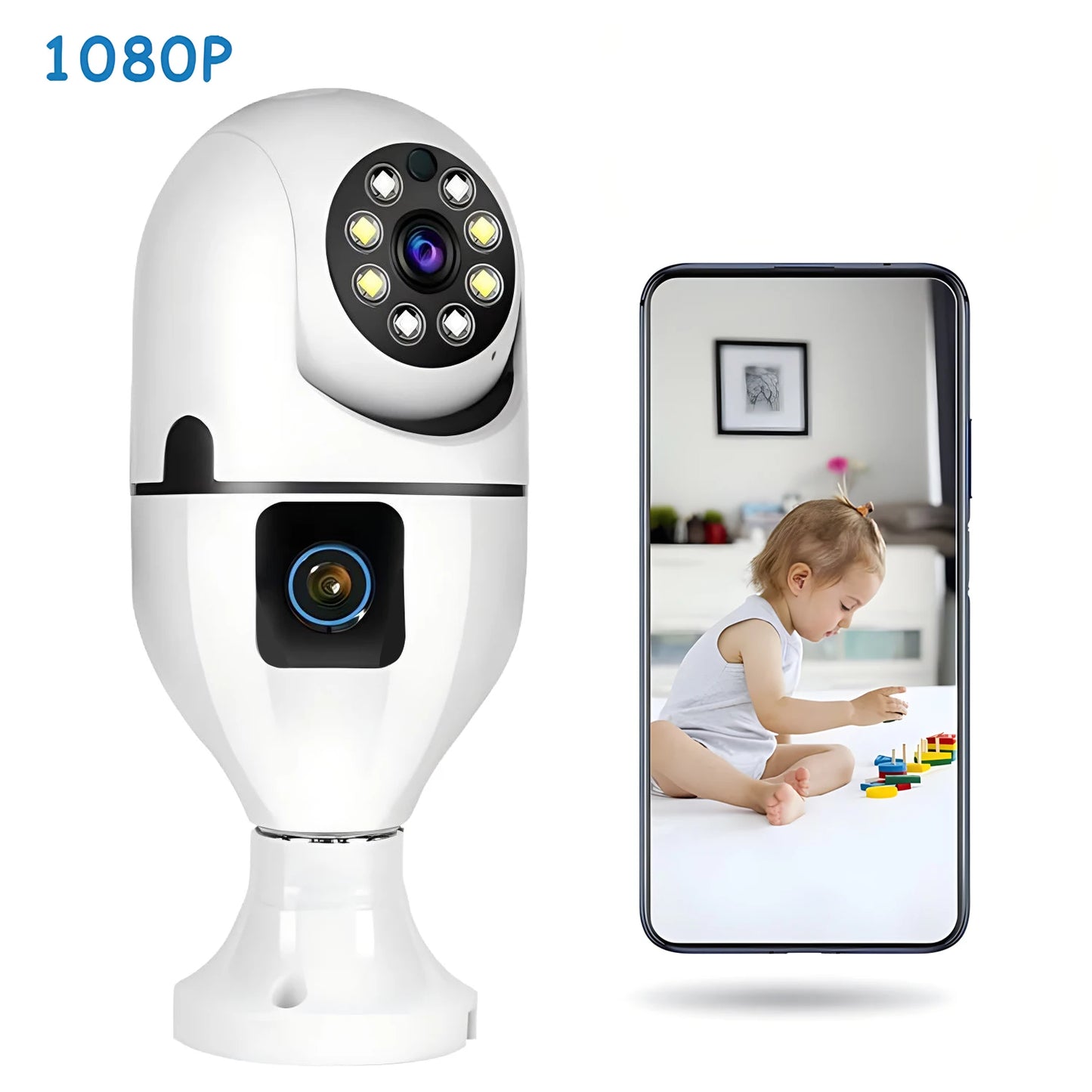 Wireless Surveillance Camera Dual Lens Full HD CCTV Monitor Wifi Security IP