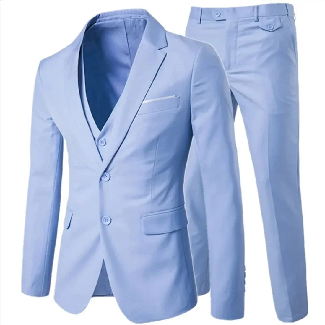 Elegant Suits 3 Pieces 2 Set Jackets Vest Pants Luxury Blazers