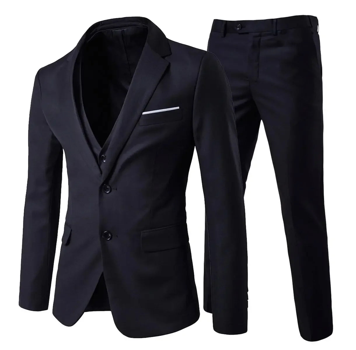 Elegant Suits 3 Pieces 2 Set Jackets Vest Pants Luxury Blazers