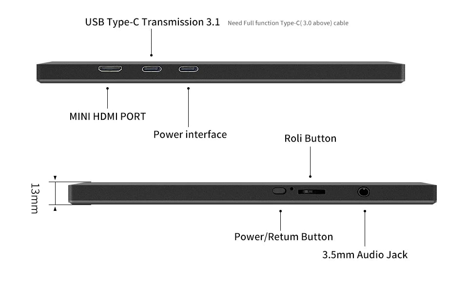 11.6 Inch Portable Monitor HDMI-Compatible