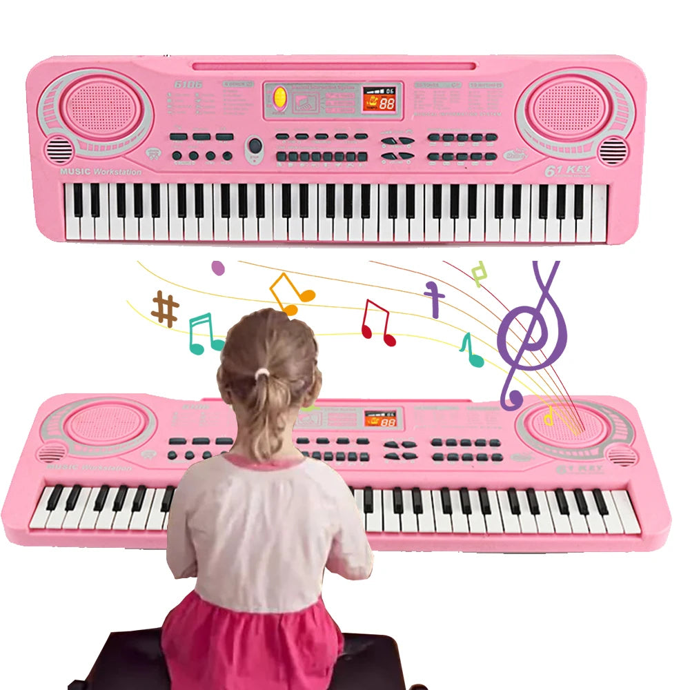 Kids Electronic Piano Keyboard 61 Keys Organ with Microphone