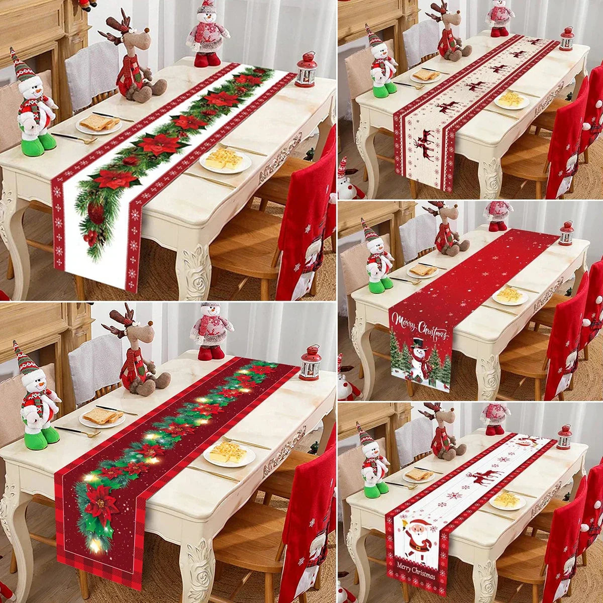 Christmas Table Runner Cloth Merry Christmas Table Decor