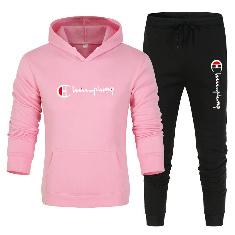 Men's Tracksuit Hooded Sweatshirt+Sweatpants 2 Pcs