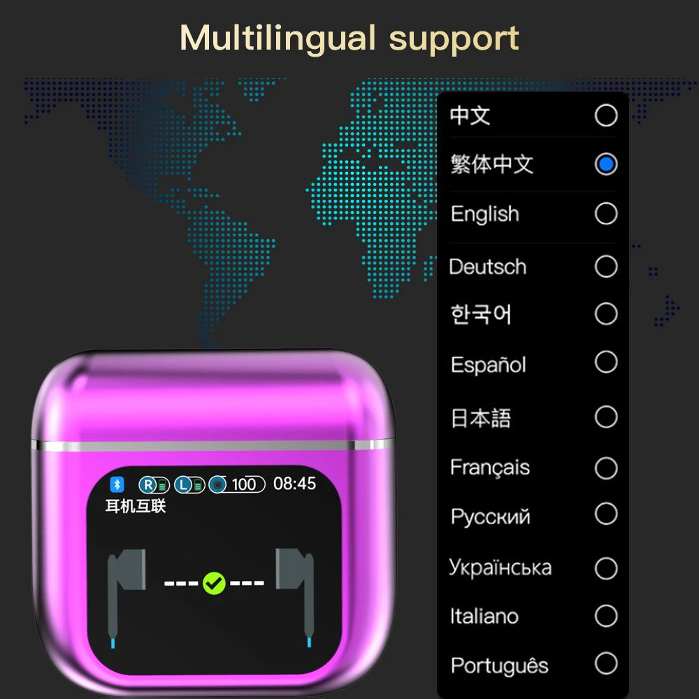 Auricular con pantalla LCD de control táctil