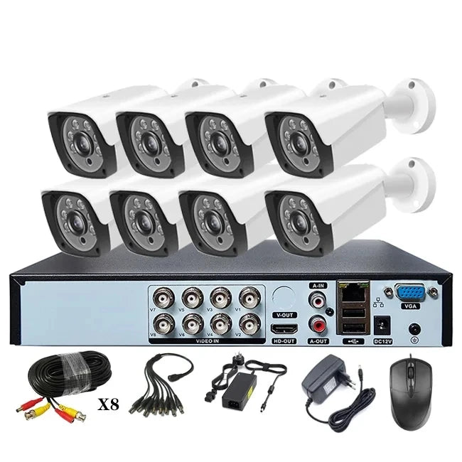 8CH 5MP CCTV Camera System 5-in-1 TVI AHD CVI IP Analog DVR Kit 8CH 5.0Megapixel Video Surveillance Outdoor Security Email Alarm