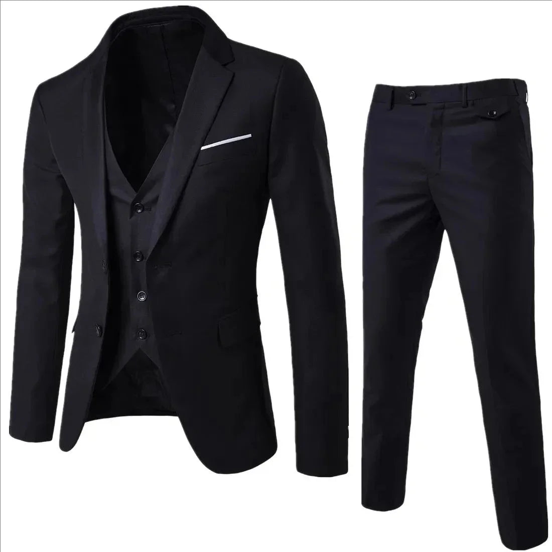 Elegant Suits 3 Pieces 2 Set Jackets Vest Pants Luxury Blazers