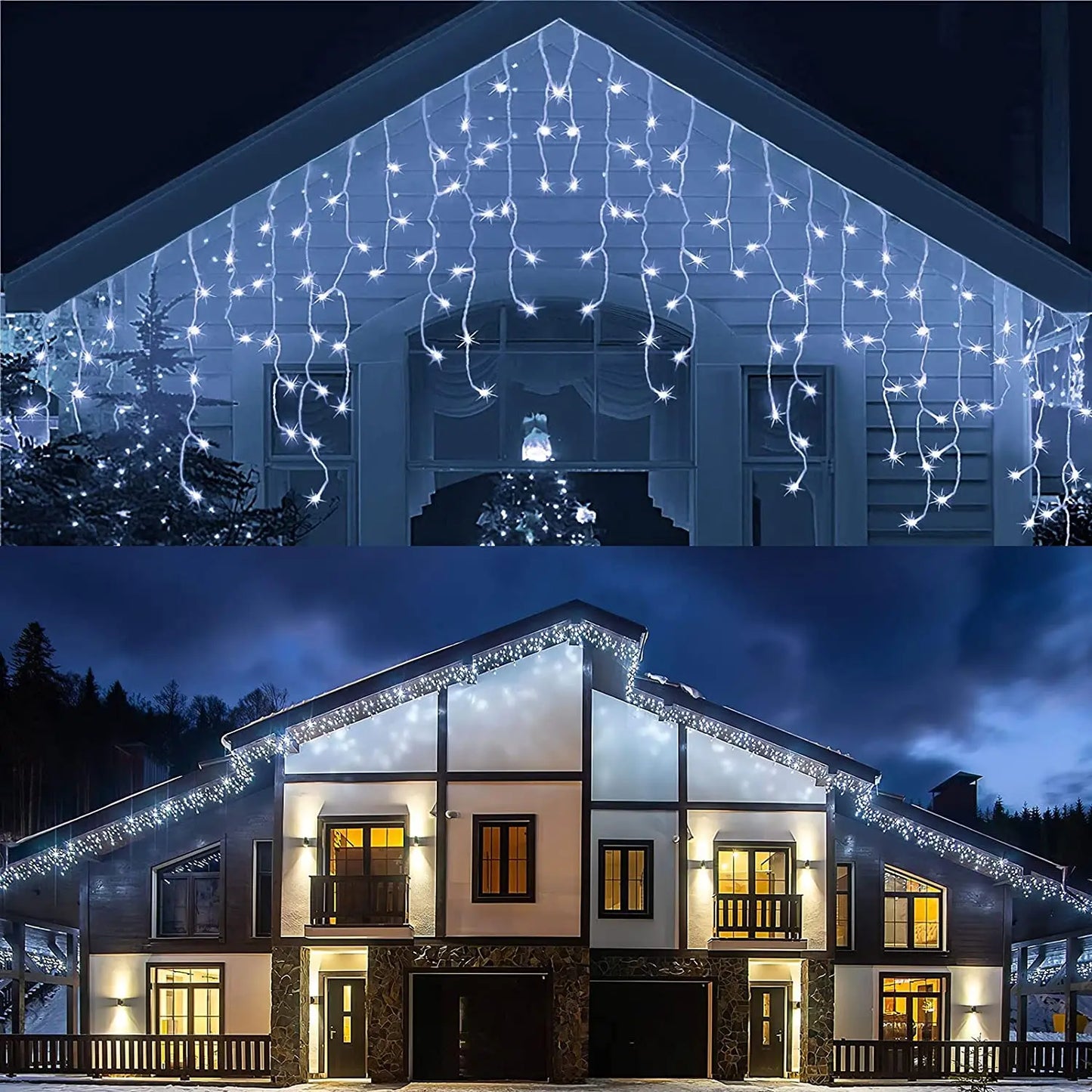 Christmas Garland LED Curtain Icicle String Lights Droop 0.4-0.6m AC 220V Garden Street Outdoor Decorative Holiday Light