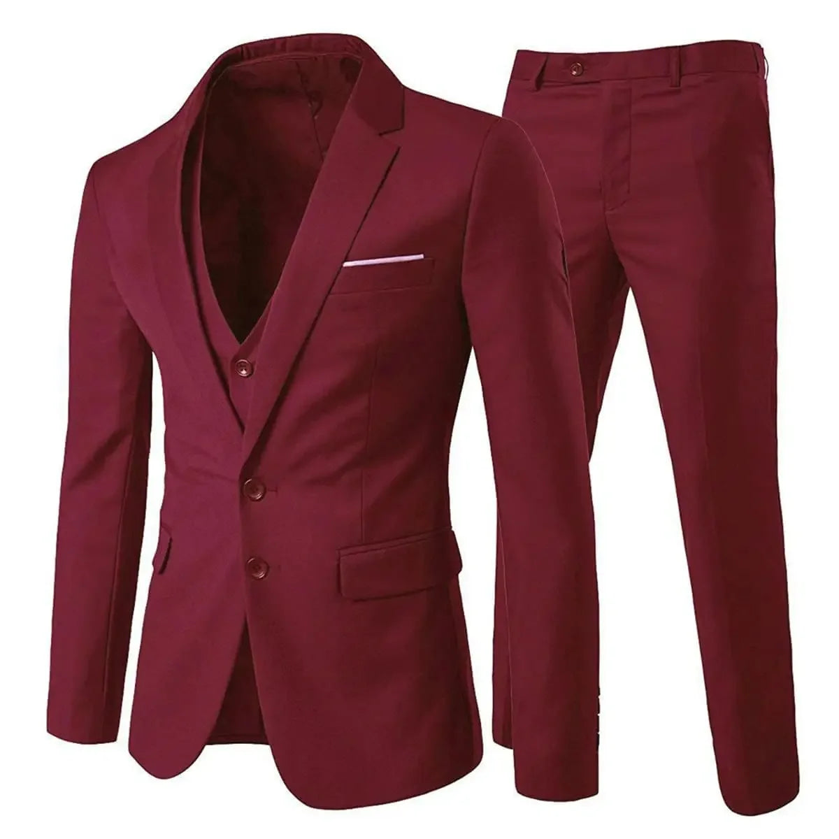 Elegant Suits 3 Pieces 2 Set Jackets Vest Pants Luxury Blazers