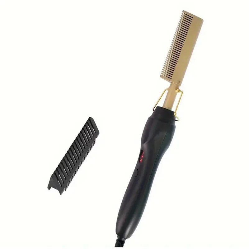 Hot Hair Straightener Comb Wet&Dry Hair Straightener Curling Iron Household Electric Comb 3In1 Straight Curling Comb