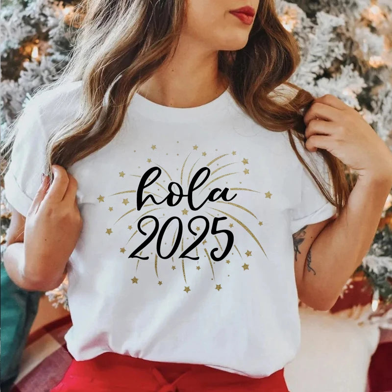 Hola 2025 Camisetas estampadas para mujer Moda