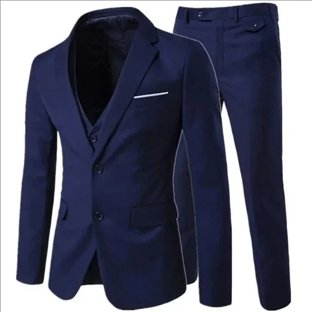 Elegant Suits 3 Pieces 2 Set Jackets Vest Pants Luxury Blazers