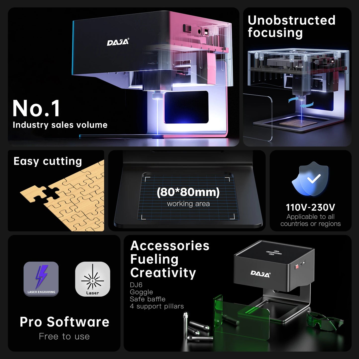 DAJA DJ6 Mini Portable Laser Engraver Diy Bluetooth