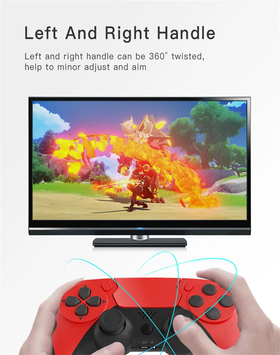 Wireless Controller with Bluetooth, Dual Vibration, 6-Axis Joypad, Touchpad, Microphone, Headphone Port, PS4, PS3, PC