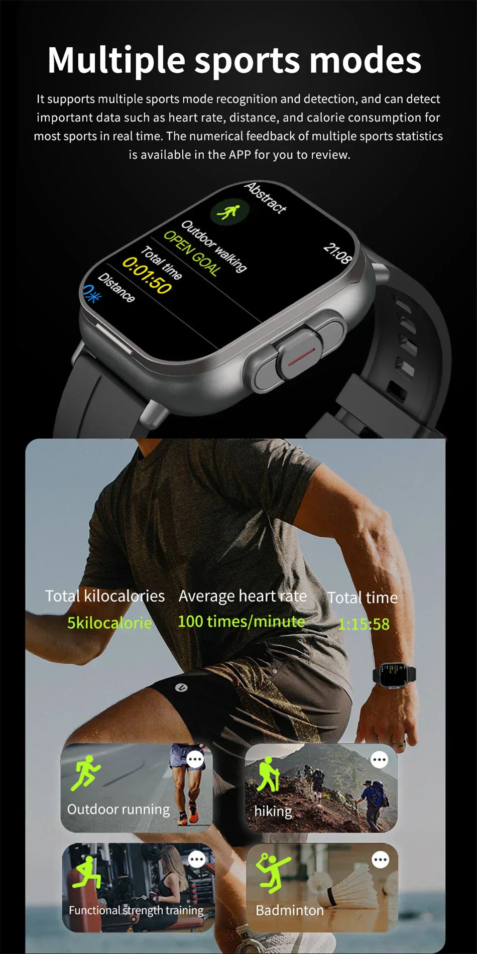 earphone smartwatch bluetooth call men wat