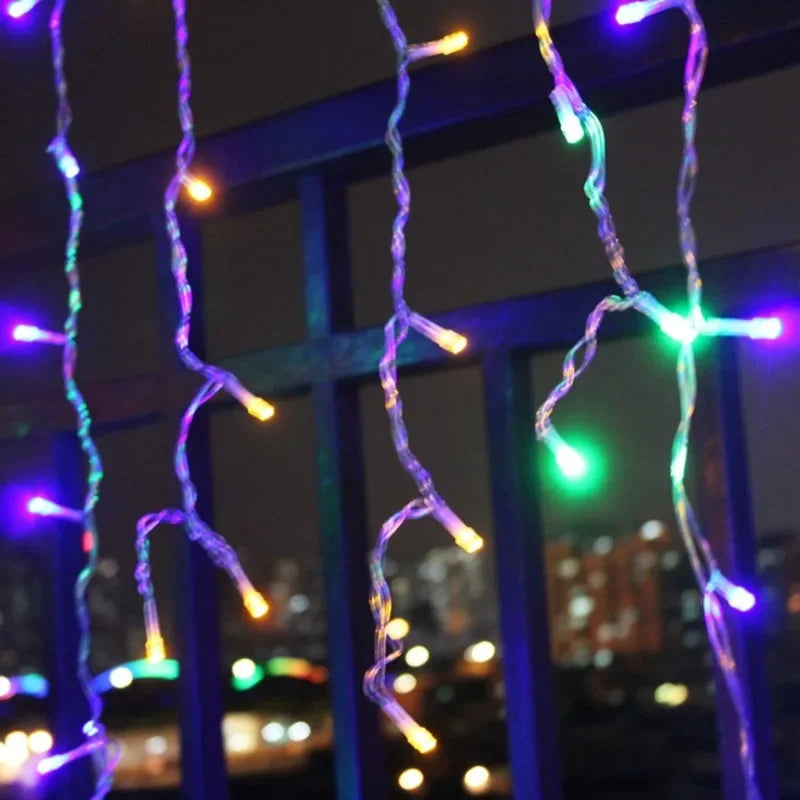 Christmas Garland LED Curtain Icicle String Lights Droop 0.4-0.6m AC 220V Garden Street Outdoor Decorative Holiday Light