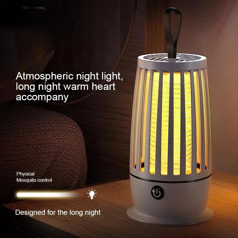 Portable electric lamp that kills mosquitoes, flies and other insects