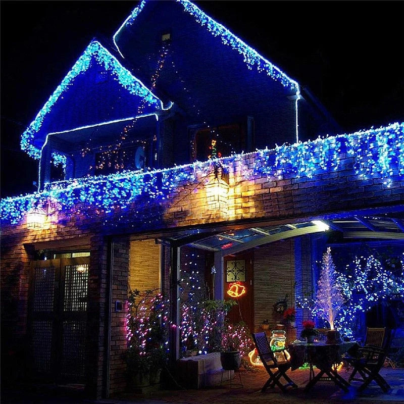 Christmas Garland LED Curtain Icicle String Lights Droop 0.4-0.6m AC 220V Garden Street Outdoor Decorative Holiday Light