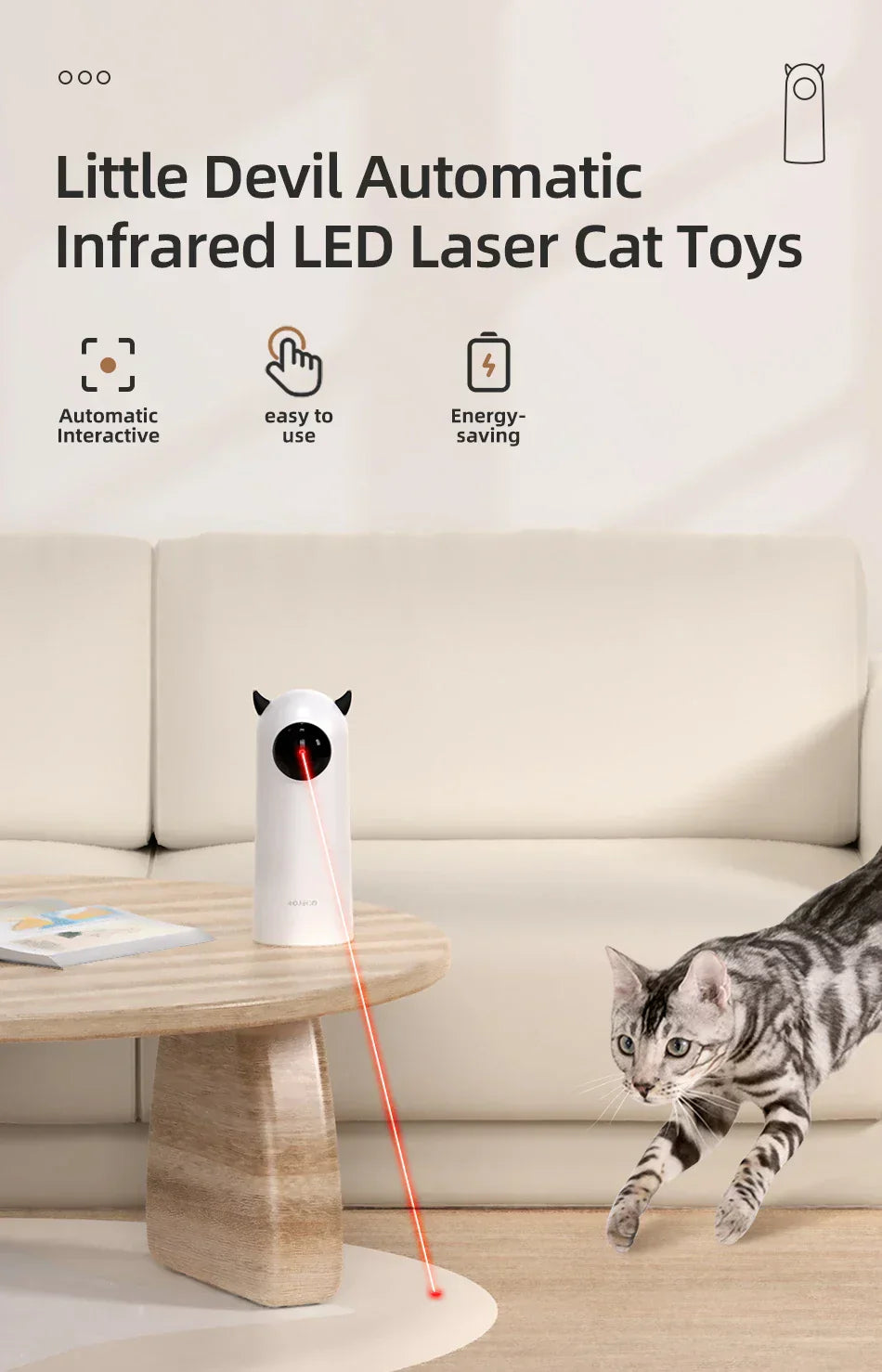 ROJECO Automatic Cat Toys Interactive