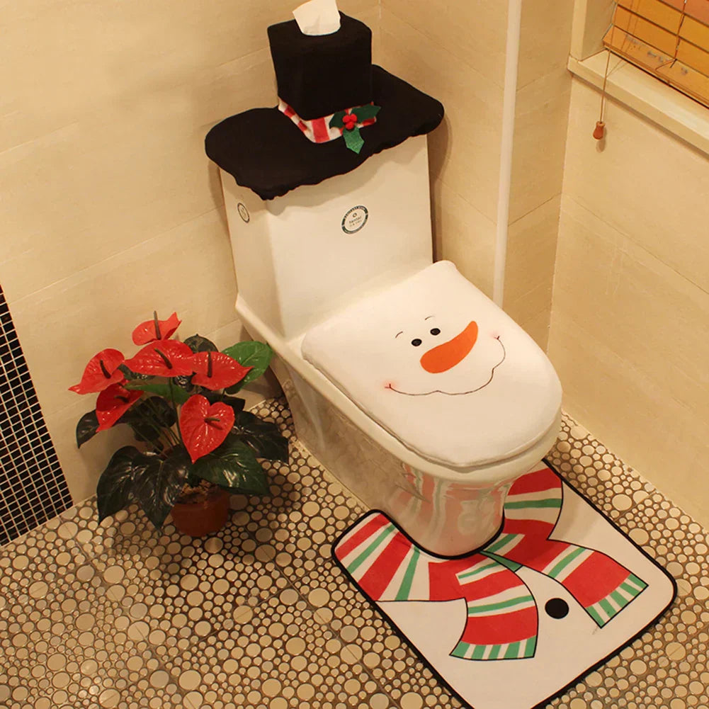 Christmas Toilet Seat Covers Creative Santa Claus