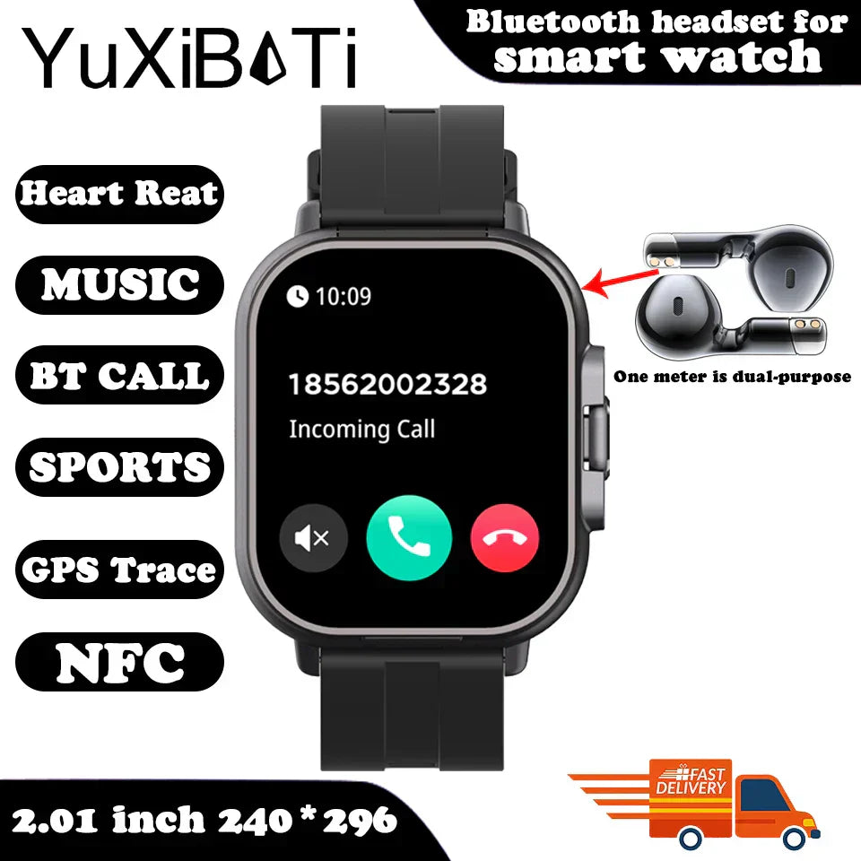 earphone smartwatch bluetooth call men wat