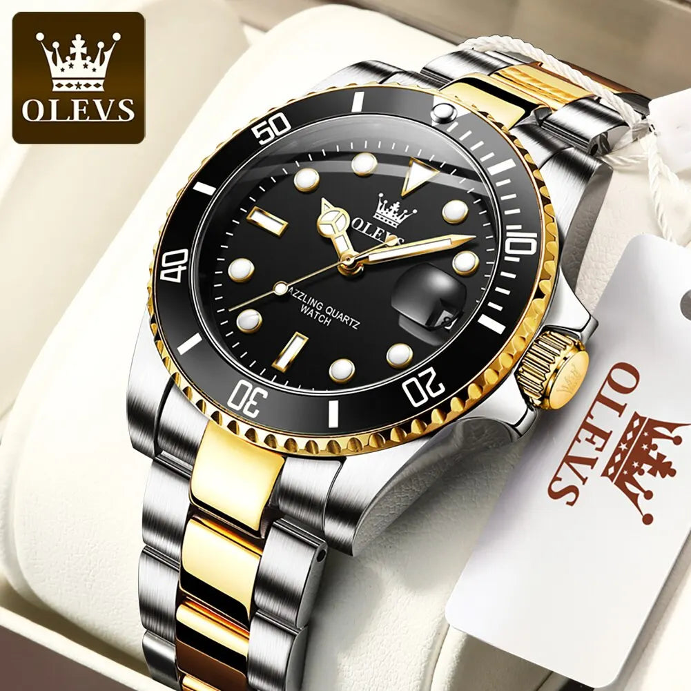 Men Stainless Steel Quartz Men Luxury Watch Luminous Wristwatch