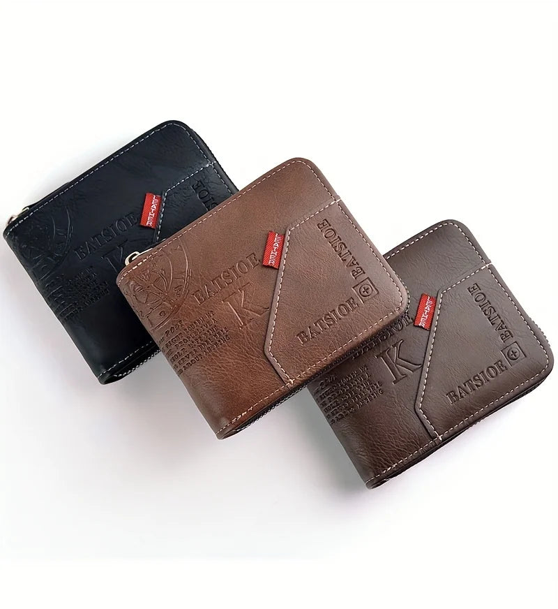 Short Male Card Holder Wallets Zipper