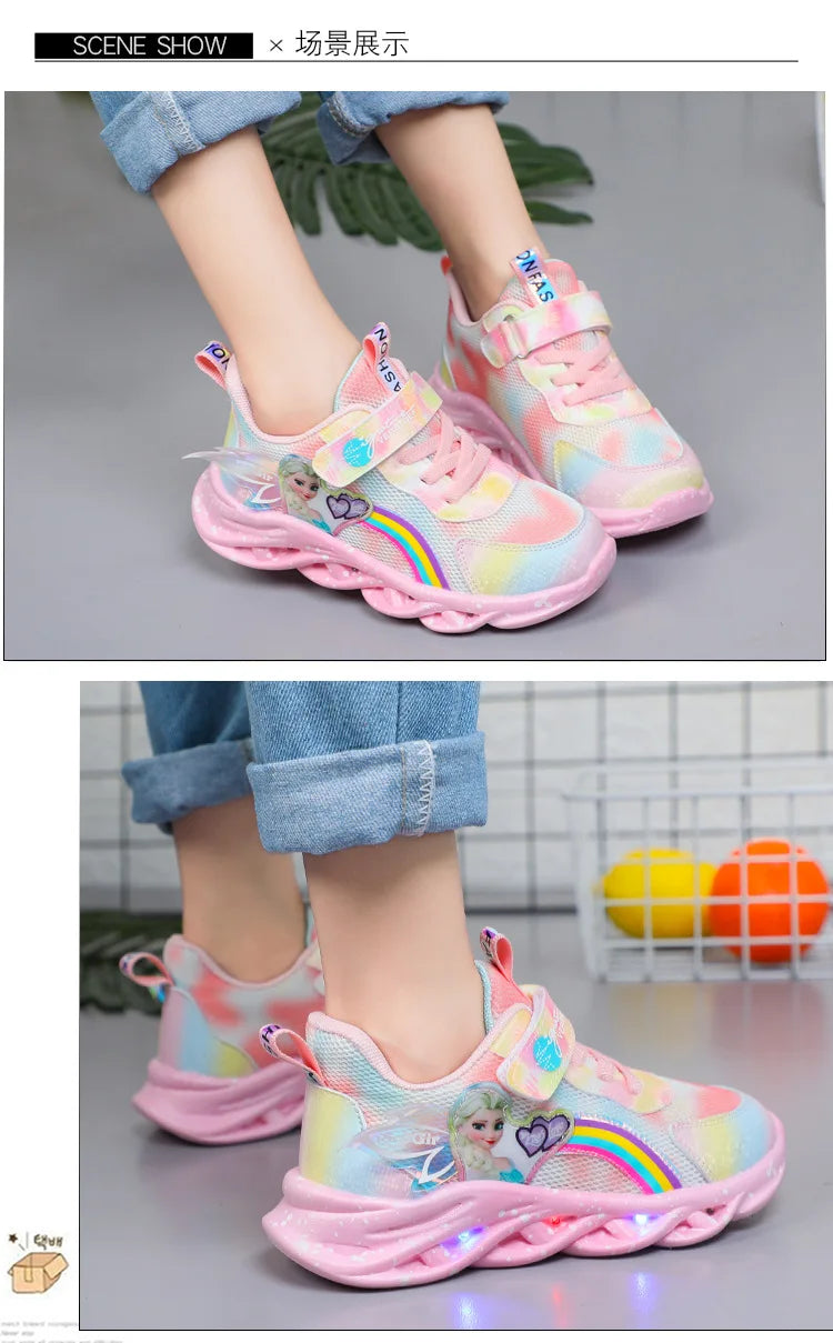 Disney Girls' Casual Shoes Led Lights Size 22-37