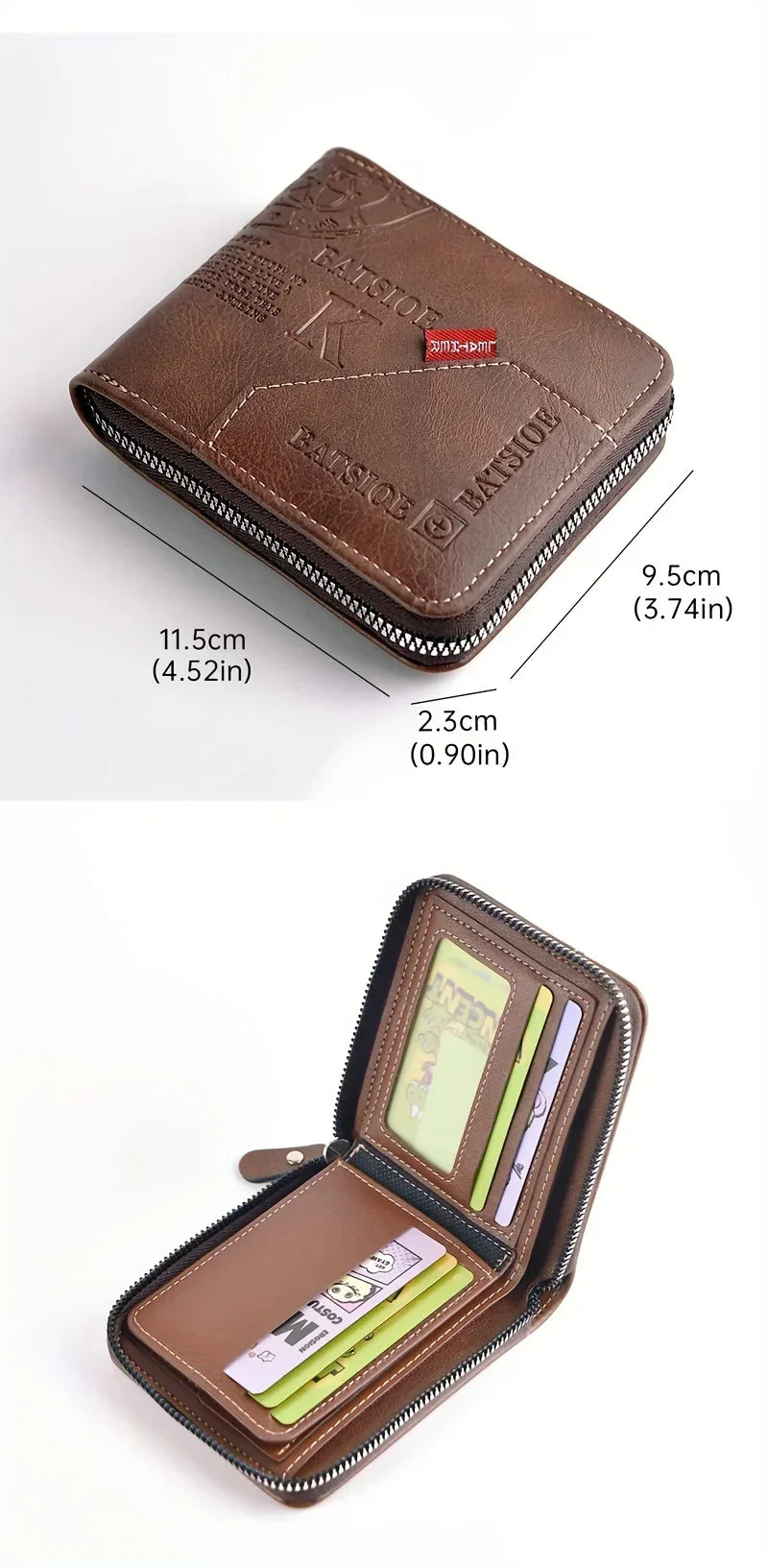 Short Male Card Holder Wallets Zipper