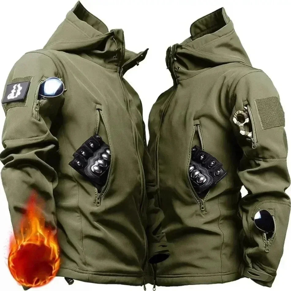 Men's Winter Autumn Fleece Jackets Tactical Waterproof