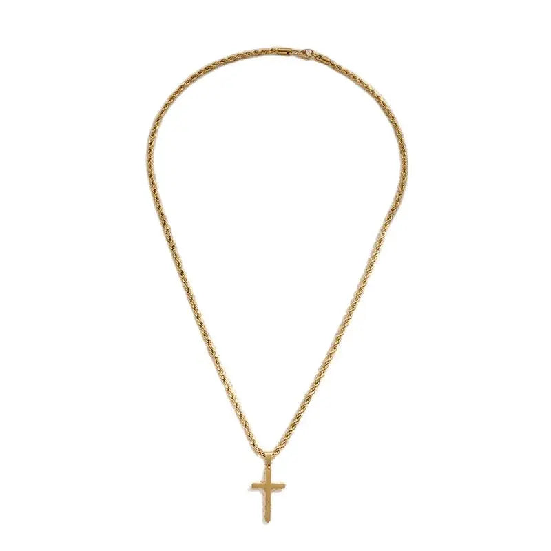 New Fashion Vintage Twists Chain Christian Cross Necklaces for Women Man Bohemia Religious