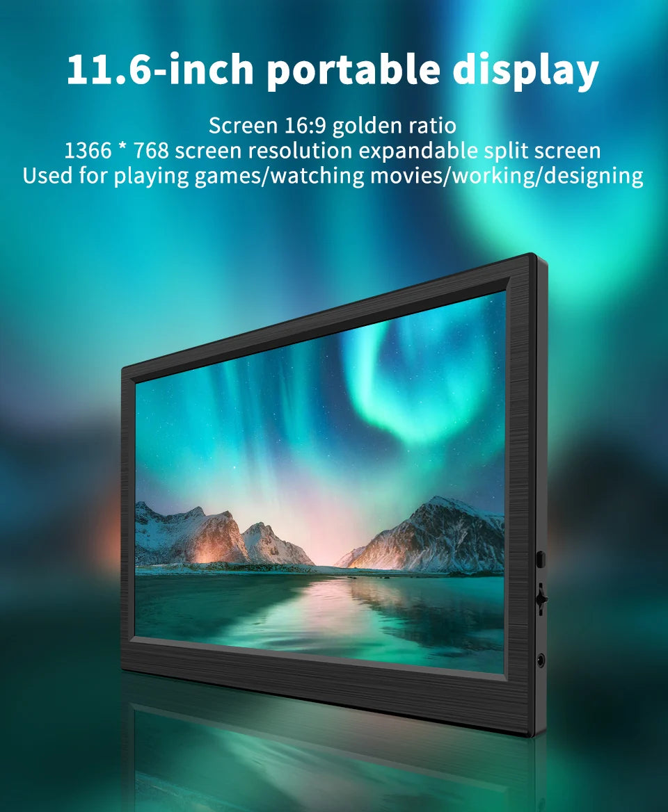 11.6 Inch Portable Monitor HDMI-Compatible