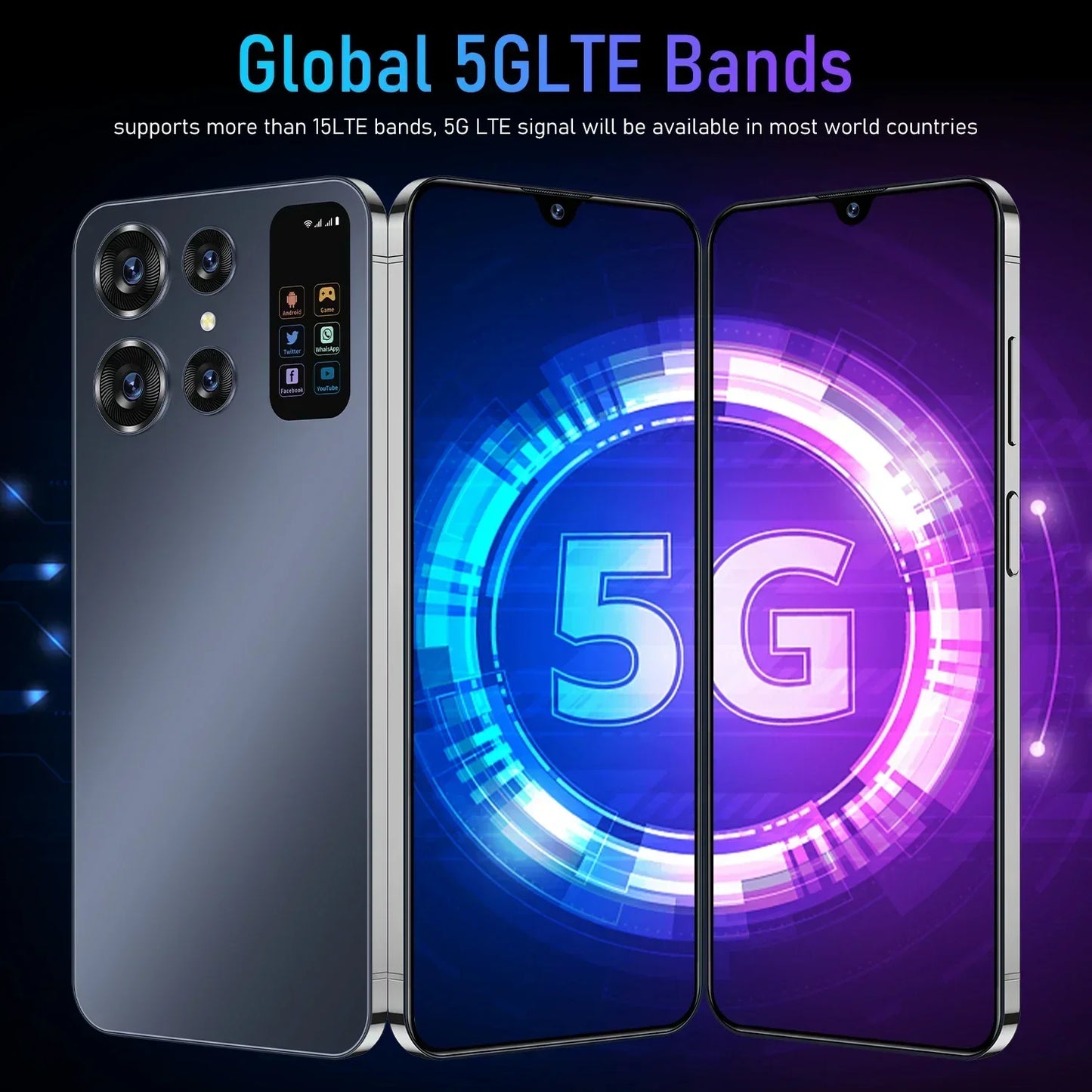 S26 Ultra similar Mobile Phones Android 5G 7.0 inch HD 16+1T 7000mA 48+72MP Dual Sim