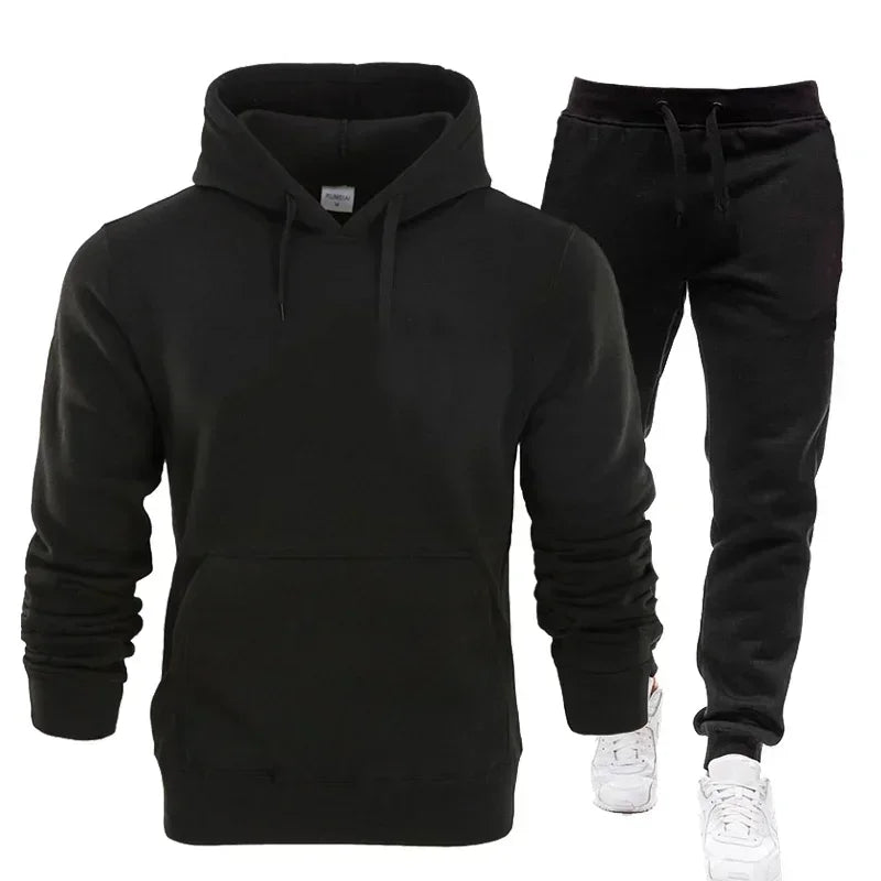 Basic Men/Women 2Pcs/Sets Sweatshirt Hoodies Pants