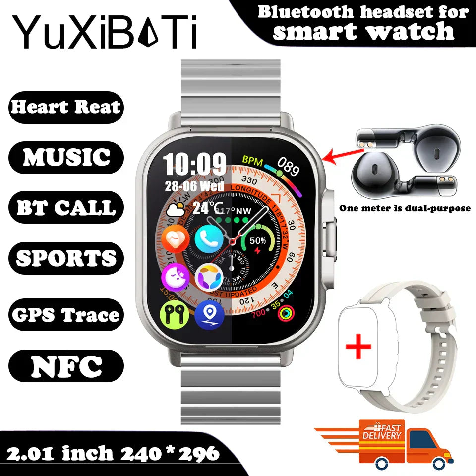 earphone smartwatch bluetooth call men wat