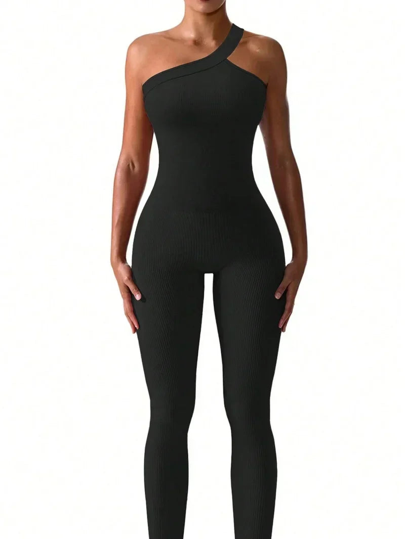 Women Yoga Gym Jumpsuits Workout Ribbed