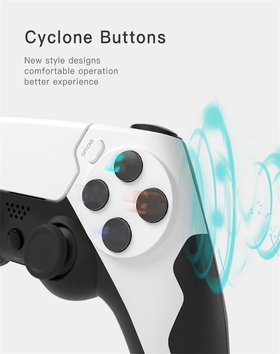 Wireless Controller with Bluetooth, Dual Vibration, 6-Axis Joypad, Touchpad, Microphone, Headphone Port, PS4, PS3, PC